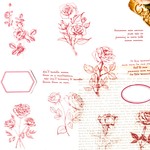 英字とお花のフレークシール　rose letter　[AZ491]