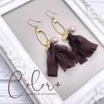 Browny🍫リボンタッセルピアス/イヤリング