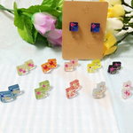 ガラスタイル(ฅ´ω`ฅ)デザインピアス