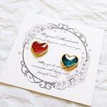 クリスマス ハートのピアス イヤリング 金属アレルギー対応