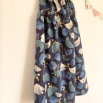 ＊mystic moon♪綿麻ロングティアードスカート(navy)＊