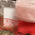 【2m♡お選び下さい】オーガンジーシフォンドットリボン♡幅4.2cm⭐️クリスマスにも♡お洋服♡小物やヘアリボンアクセサリー作りにも♡