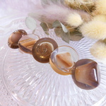 #７８　　カフェオレ×ゴールド　ボタンバレッタ
