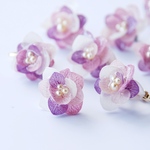 紫陽花ピアス/イヤリング＿ハナノメグミ（桜紫）受注生産