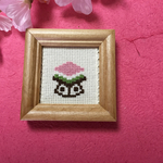ひな祭り菱餅  刺繍ミニ額