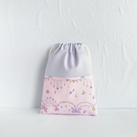 20×15    コップ袋    巾着   リボン  ガーランド  パープル