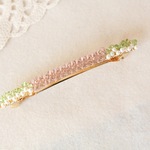 ペリドット×パールの華奢な春バレッタ