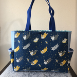 ねこいち様ご依頼品　サイドポケット有トートバッグ　コーギーと流れ星　