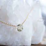 レモンクォーツひとつぶネックレス　k14gf