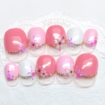 再販6♪RUNA♪ベリショコーラルピンク桜ネイルチップ