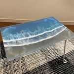 ローテーブル テーブル 家具 レジン リビング インテリア クリスマスプレゼント 新築祝い 新生活 プレゼント用 ハンドメイド おしゃれ 波アート 可愛い 海 一人暮らし