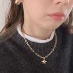 Nov21＊star necklace 16kgpチェーン ジルコニア 星 