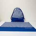 【お名前刺繍無料サービス】〈２点セット〉ギンガムチェック柄★ 給食袋・ランチョンマット