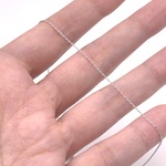 【２メートルカット】ロジウム　超極細（0.5mm）ロングクロスチェーン