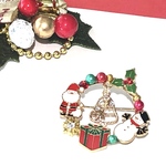 ゆらゆら可愛いクリスマスのブローチ