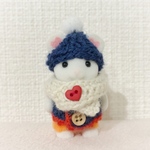 ネズミちゃん用冬のお出かけ3点セット(赤白青)
