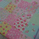 (110×100㎝)YUWA シャーティング ソフトチンツ 30's collection Lovely Patchwork