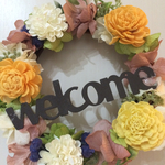 人気Ｎo.2 BR  welcome オレンジリース17cm