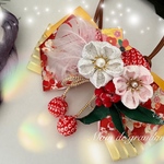 お正月までまだ間に合う【わんちゃん／ねこちゃん用チョーカーお正月】桜🌸／南天