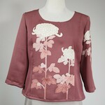 お買い得　着物リメイク  ブラウス　7分袖    訪問着　あずきピンク