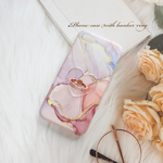 ピンクミックス 大理石 ✦ iphone11  iphone7 iphone8 iphoneSE2 ✿ バンカーリング 付き♥ マーブル TPU ソフトケース