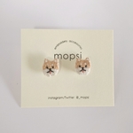 柴犬 刺繍ピアス/イヤリング
