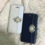 115.ビジュー パール スマホケース 手帳型