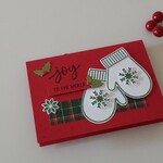 クリスマスカード／緑の手袋