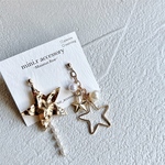 星とパールのアシメピアス