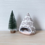 ハムスターのあったかテント⛺北欧風✤ベージュ系　床ピンク床ピンク