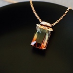 「プレゼント」K18 5.7ct天然トルマリン　天然ダイヤモンド　上品　幸運　無邪気　健康運　10月誕生石　カラーグリーンとオレンジトルマリン　ネックレス