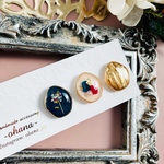 ꫛꫀꪝ✧‧˚一輪の花💙✿贅沢3点セット✩.*˚【ネイビー】ピアス/イヤリング