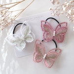 ＊Racy butterfly＊レース刺繍 蝶々のヘアゴム　2個セット