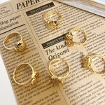 14kgp　高品質メッキ　オーペンリング　シャワー付き　アクセサリーパーツ　ハンドメイド（3個）