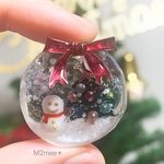 ☃️スノードームマグネット🎄　スノードーム/雪だるま/ツリー/クリスマス/キラキラ/マグネット/X'mas/冬/12月/December/snowman/リボン/レジン/送料込み※