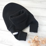 ふんわりリブニットのハイネックカットソー  (A黒） ✂️オーダー制作です。