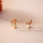 伊万里焼 陶片 金継ぎ イヤリング / マザーオブパール 小サイズ　伝統工芸