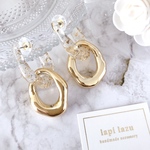 2way クリア金箔×ゴールド雫《ピアス》