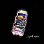スーパーmoon(冬景色)LEDホワイトライト付き《蓄光で光る》ネックレス/バックチャーム ✩2種類から選択 