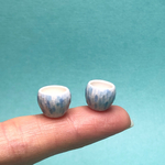 ミニチュア陶器　水色がキレイな湯呑みセット