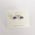 ぺんぎん 刺繍ピアス/イヤリング