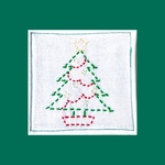 刺し子コースター《クリスマスツリー》