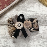 インド刺繍リボンのポニーフック◇chic black