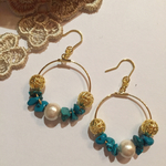 ターコイズ♡フープピアス