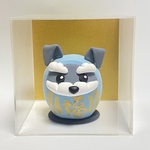 (受注制作)Mシュナウザー　福だるま　水色