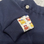 秋冬も使える 大人用綿100％★厚手テレコレギンス ネイビー☆S～LLサイズ＆選べるリバティ オーダーカート