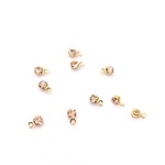 3ｍｍ　ラインストーンチャーム　ピーチ　K16GPゴールド　１０個