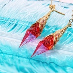 大人　可愛い　グラデーション　レジン　アシンメトリー　ピンクガーネット17