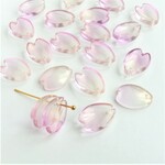 12個・桜の花びら・ガラスチャーム・ピンク・21103041