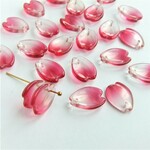 12個・桜の花びら・ガラスチャーム・ラズベリーレッド・21103042